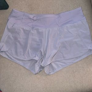 Size 10 lavender speed race shorts lululemon.